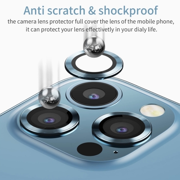 Camera lens tempered glass protector for iPhone 13 Pro, iPhone 13 Pro Max - Picture 2 of 8